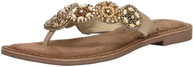 Lazamani Soe Leren Dames Slippers Beige - Foto 3