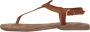 Lazamani Leren Sandalen met Gouden Gesp Brown Dames - Thumbnail 3