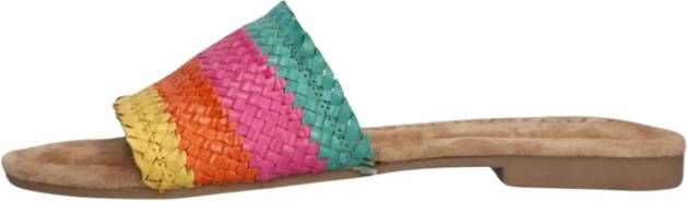 Lazamani Modieuze Oranje Geweven Slippers Multicolor Dames - Foto 4