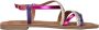 Laza i Metallic Leren Sandalen Multicolor - Thumbnail 2