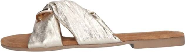 Lazamani Stijlvolle Leren Slippers met Metalen Detail