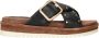 Lazamani Studded Leather Slipper with Buckle Closure Black Dames - Thumbnail 2