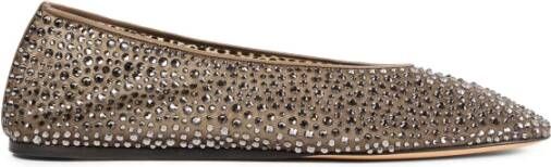 Le Monde Beryl Gouden Mesh Kristal Slipper Hoge Wreef
