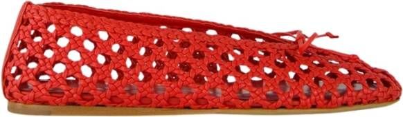 Le Monde Beryl Karmozijn Geweven Leren Slof