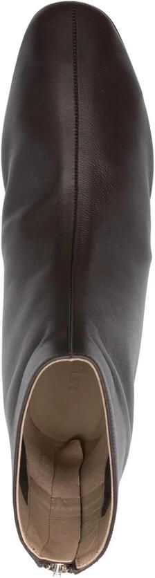 Le Monde Beryl Bruin Leren Platte Enkellaarzen