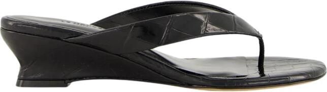 Le Monde Beryl Croc-Effect Micro Wedge Teenslippers