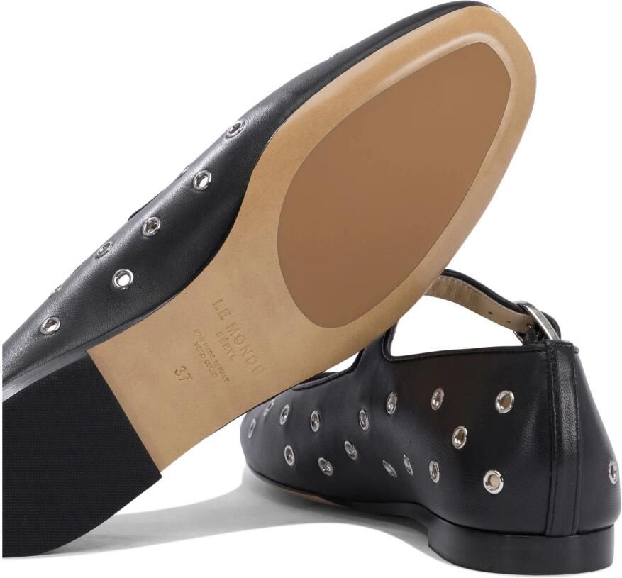 Le Monde Beryl Stijlvolle geperforeerde leren balletflats Black Dames - Foto 2