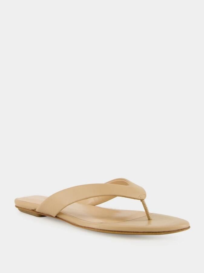 Le Monde Beryl Fawn Platte Leren Teenslippers - Foto 3