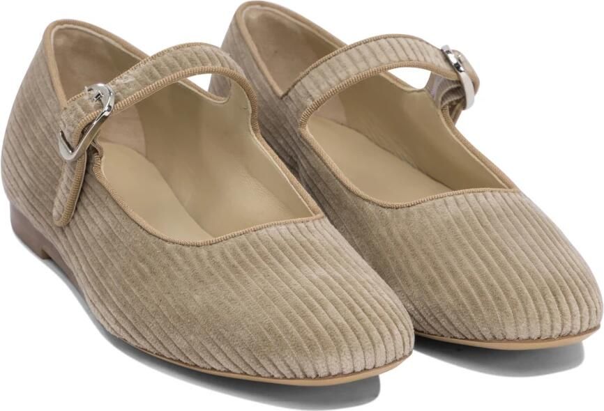 Le Monde Beryl Mary Jane-ballerina van corduroy met grosgrain-afwerking - Foto 3