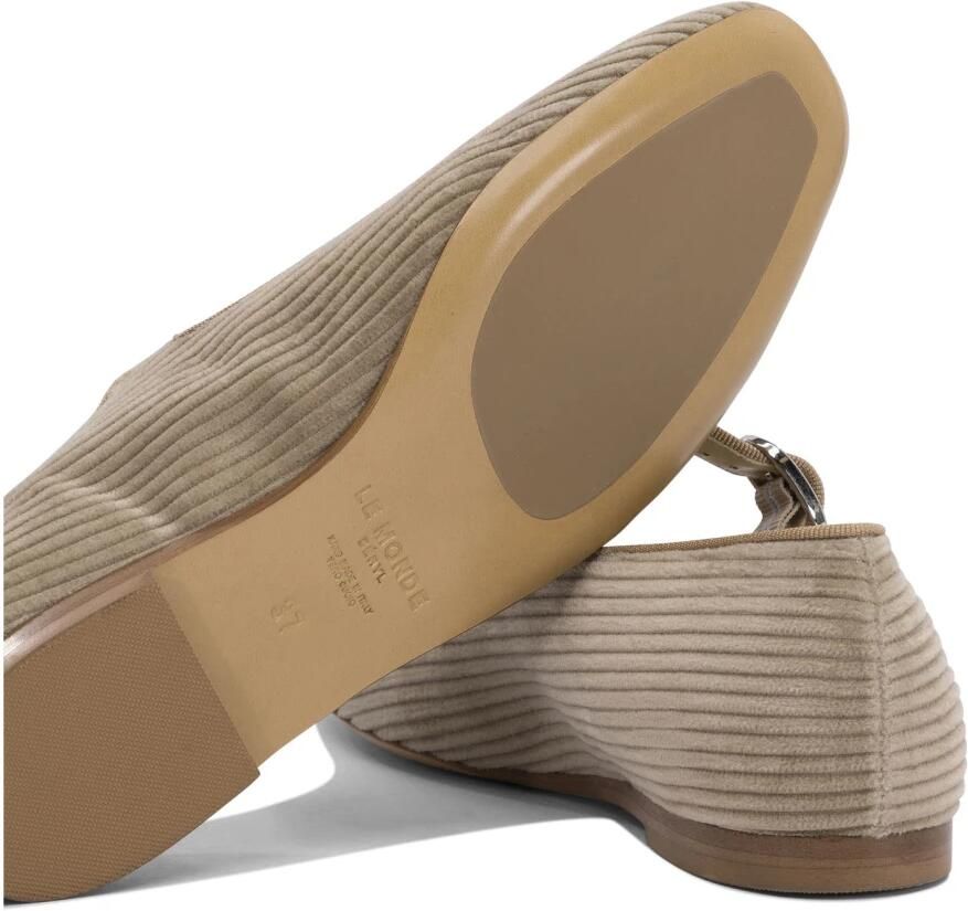 Le Monde Beryl Mary Jane-ballerina van corduroy met grosgrain-afwerking - Foto 2