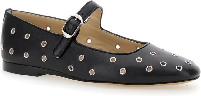 Le Monde Beryl Stijlvolle geperforeerde leren balletflats Black Dames - Foto 1