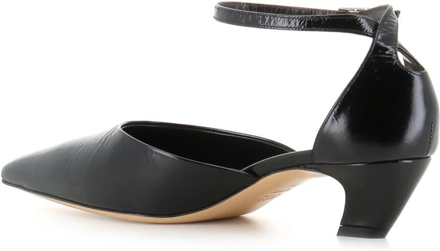 Le Monde Beryl Zwarte leren slingback hakken