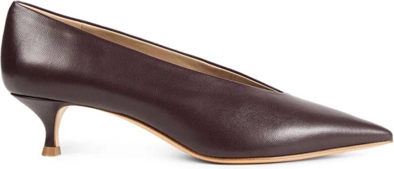 Le Monde Beryl Paarse Leren Kitten Heel Schoenen