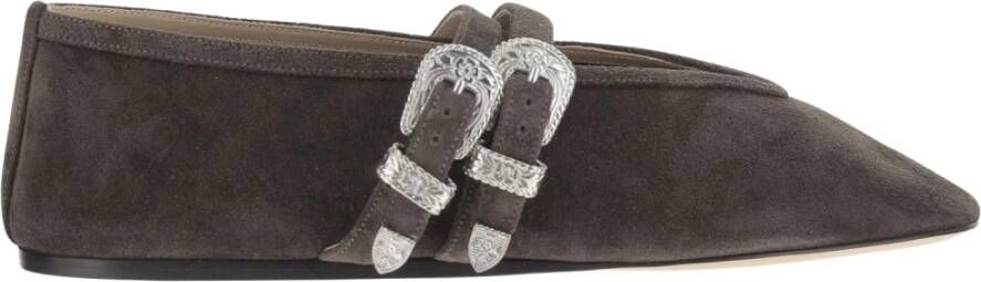 Le Monde Beryl Suède Leren Ballerina Flats Bruin