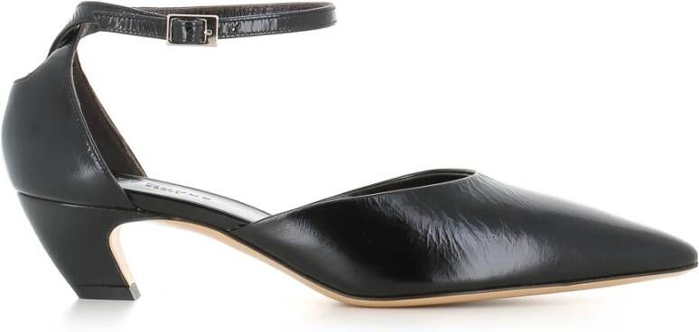 Le Monde Beryl Zwarte leren slingback hakken