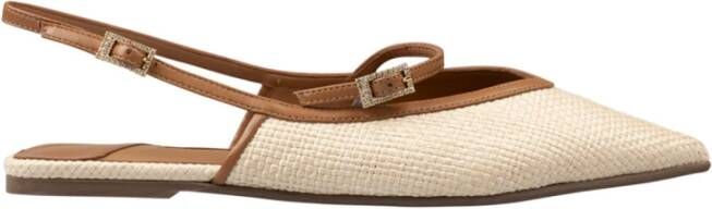 Le Silla Bruine Hakken Raffia Sandalen