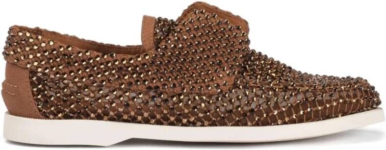 Le Silla Bruine Kristal Slip-On Mocassins