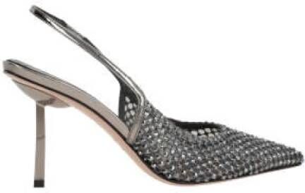 Le Silla Donkergrijze Kristal Slingback Hakken Gray Dames