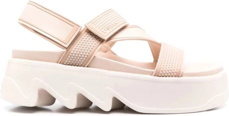 Le Silla Sandalen met klittenband Beige