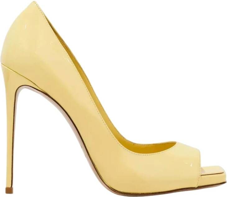 Le Silla Gele Leren Hoge Hak Pumps Yellow Dames
