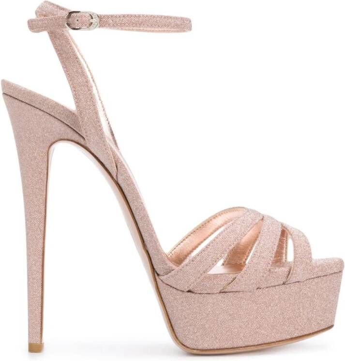 Le Silla Blush Lola Platform Sandalen Beige Dames