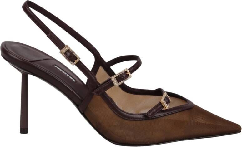 Le Silla Mesh Trim Slingback Stiletto Pumps