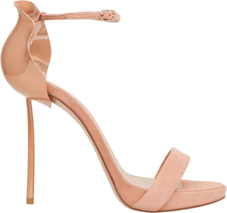 Le Silla Petalo Stiletto Sandalen in Beige Suède