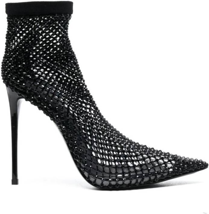 Le Silla Pumps met kristalversiering en puntige neus Black Dames