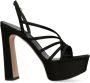 Le Silla Zwarte Satijnen Plateau Sandalen Black Dames - Thumbnail 1