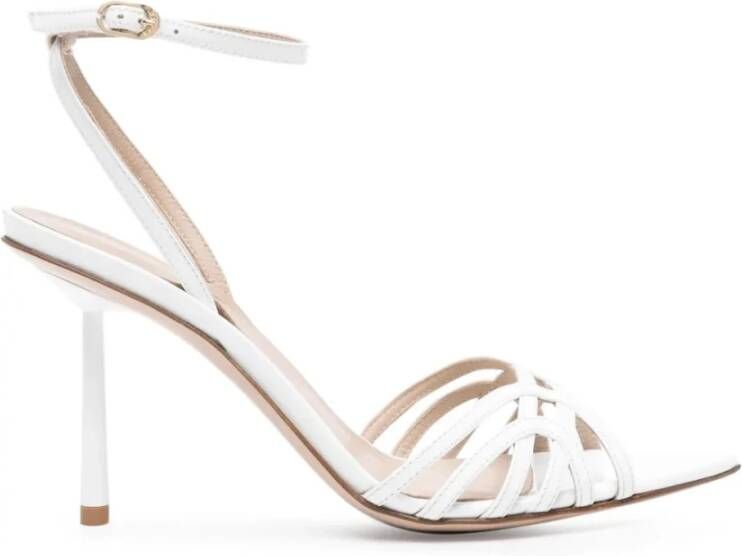 Le Silla Witte Leren Hoge Hak Sandalen
