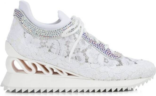 Le Silla Witte wedge sneakers White Dames Schoenen