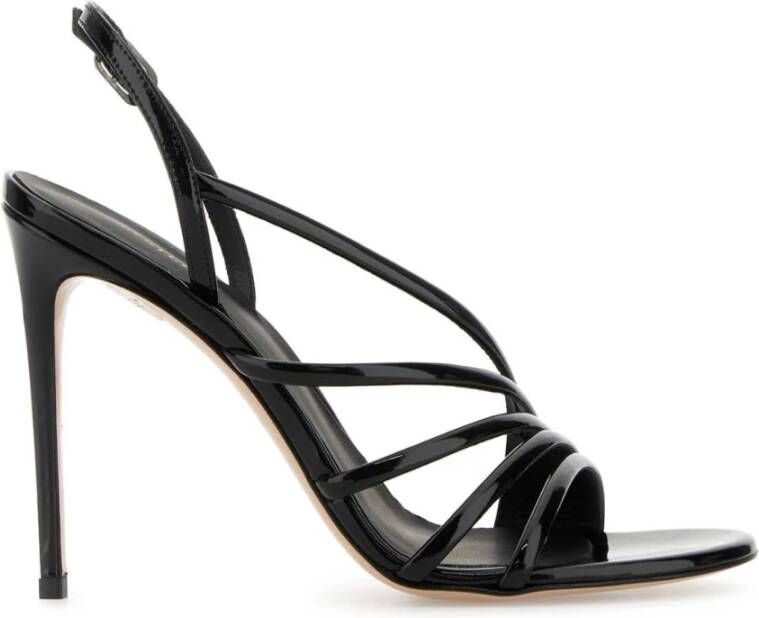 Le Silla Zwarte Leren Scarlet Hak Sandalen