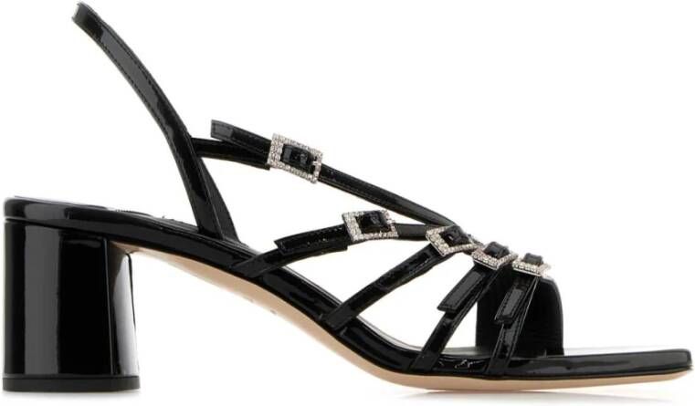 Le Silla Zwarte leren Scarlet Kabir sandalen