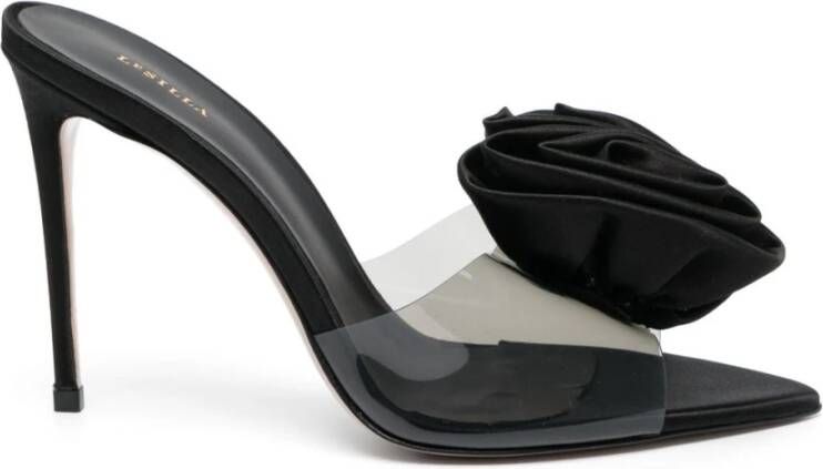 Le Silla Zwarte Sandalen met Bloemenapplicatie Black Dames