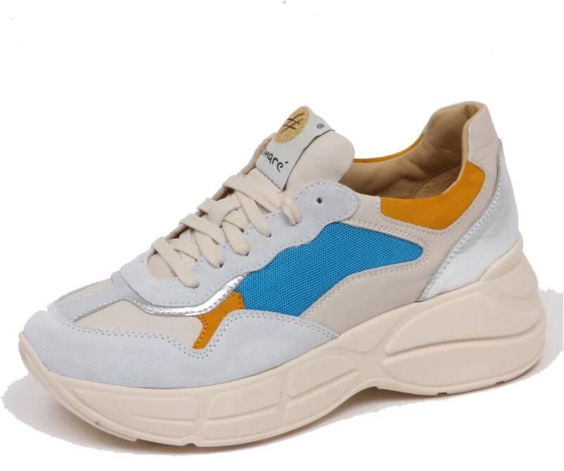 Lemaré Sky Leren Schoen Beige Zilver Geel Blauw