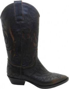 Lemaré Texan lederen laarzen Zwart Dames