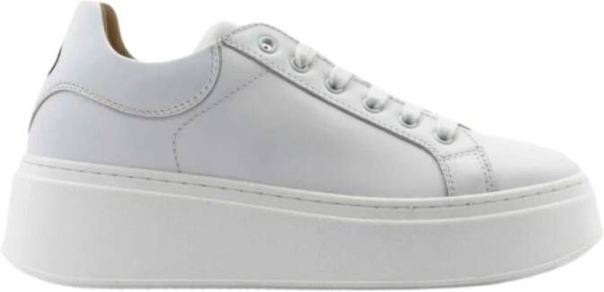 Lemaré Witte leren sneakers met 50mm hak
