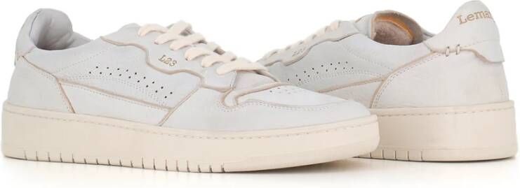 Lemargo Witte Leren Sneaker met Rubberen Zool White Heren