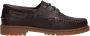 Les Deux Taylor Leather Boat Shoe Mocassins Heren Instappers Bruin - Thumbnail 3