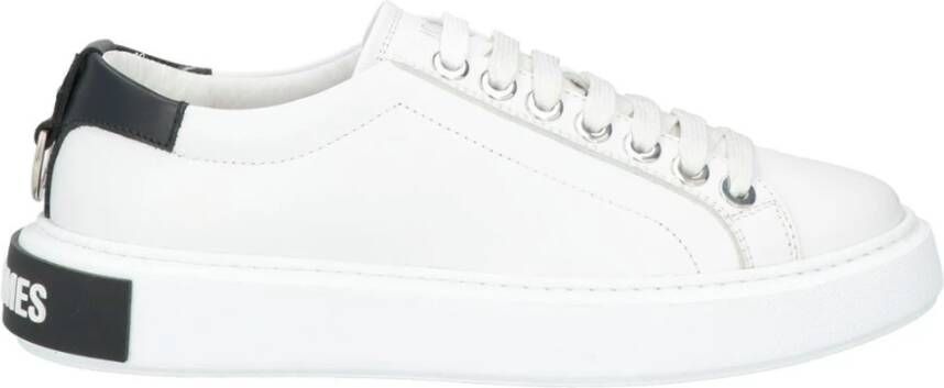 Les Hommes Witte Leren Lage Sneakers