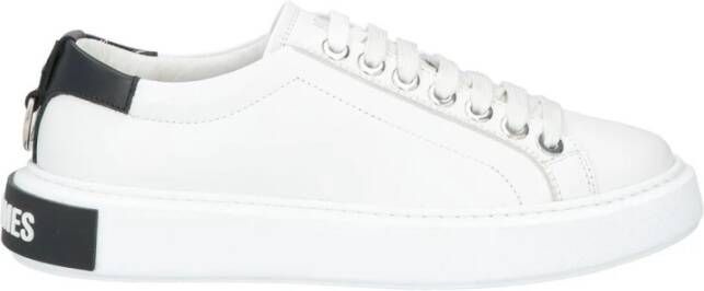 Les Hommes Witte Leren Lage Sneakers Casual Stijl
