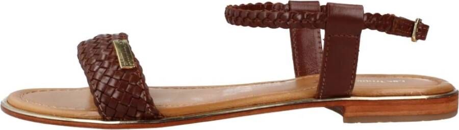 Les Tropeziennes Boho Chic Gevlochten Platte Sandalen Brown Dames