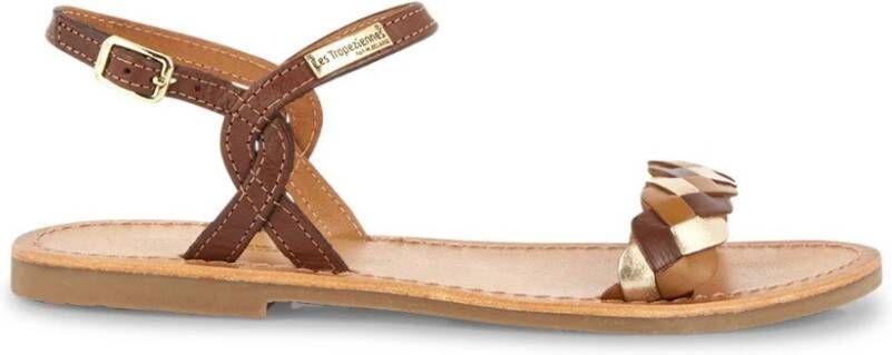 Les Tropeziennes Stijlvolle platte sandalen voor de zomer Brown Dames