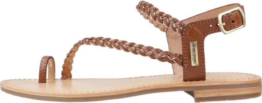 Les Tropeziennes Stijlvolle Platte Sandalen voor Vrouwen Brown Dames