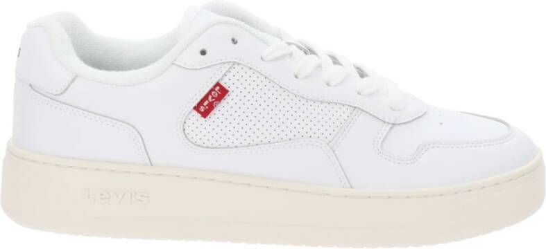 Levi's Heren Sneakers van imitatieleer met vetersluiting Wit Heren