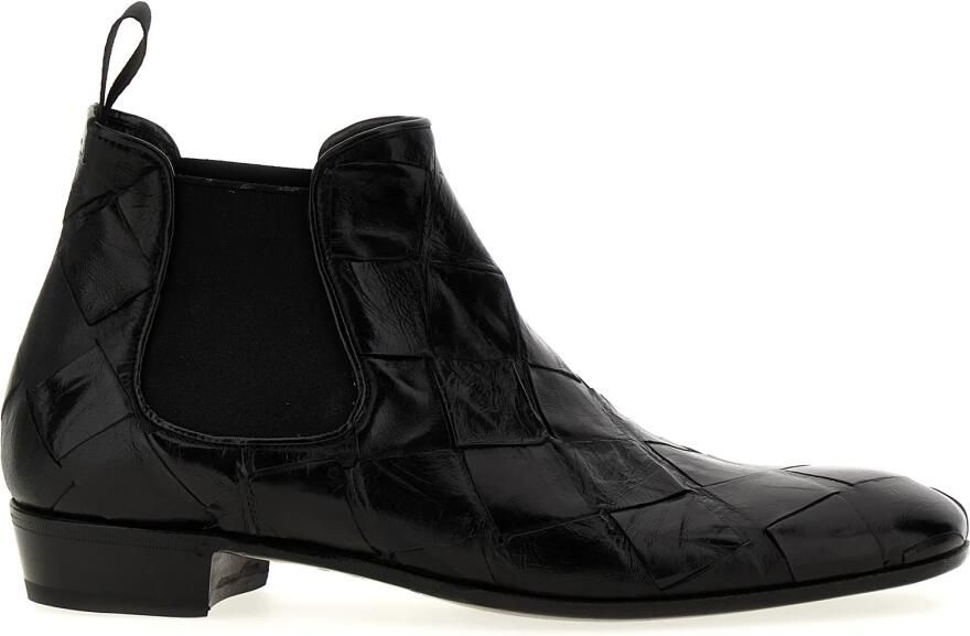 Lidfort Gevlochten Leren Enkellaarsjes