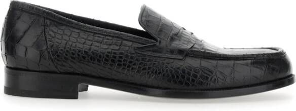 Lidfort Zwarte platte schoenen Luisiana Nero