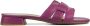 Lina Locchi Aubergine Leren Pantoffels Purple Dames - Thumbnail 1