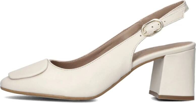 Lina Locchi Beige Slingback Hakken voor Elegante Gelegenheden