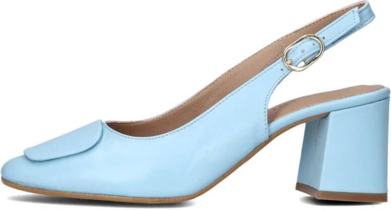 Lina Locchi Blauwe Slingback Hakken Elegant Comfort